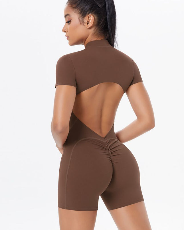 ZASUWA Female Hollow Out Backless Scrunch Bum Push Up Design Romper