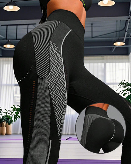 ZASUWA Female Elastic Tight Fishnet Contrast Color Print Leggings