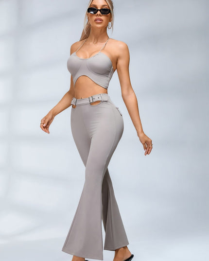 ZASUWA Female Button Cutout Cargo Style Flare Design Tracksuit