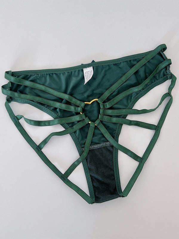 ZASUWA Female Heart Shape Cross Hollow Out Panties
