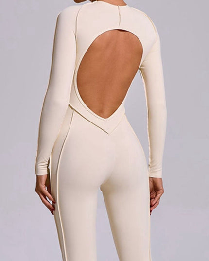 ZASUWA Female Heart Backless Long Sleeves Jumpsuit