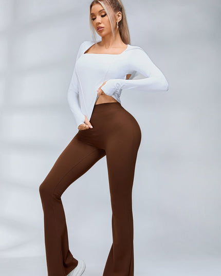 ZASUWA Female Solid Color Hollow Out Hooded Elastic Tight Long Sleeves