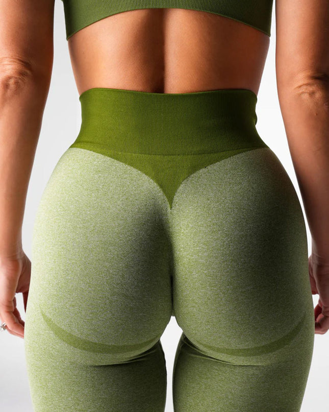 ZASUWA Female Corset Contrast Color Elastic Tight Quick Dry Hip-lift Leggings