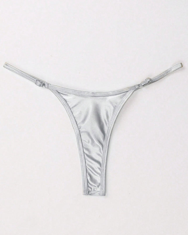 ZASUWA Female Glossy PU T-back Panties