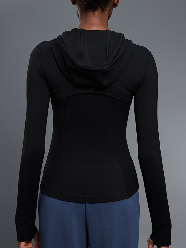 ZASUWA Female Pocket Zipper With Hat Jacket