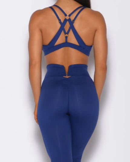 ZASUWA Female Cross Back Cotout  V Shape Metal Tracksuit