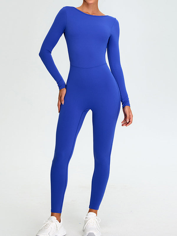 ZASUWA Female U collar Elastic Tight Seamless Quick-dry Jumpsuit
