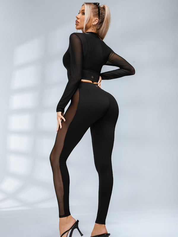 🖤ZASUWA Female Sexy Sheer Mesh Seamless Leggings