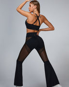 Black / M / Flare Leggings+Bras