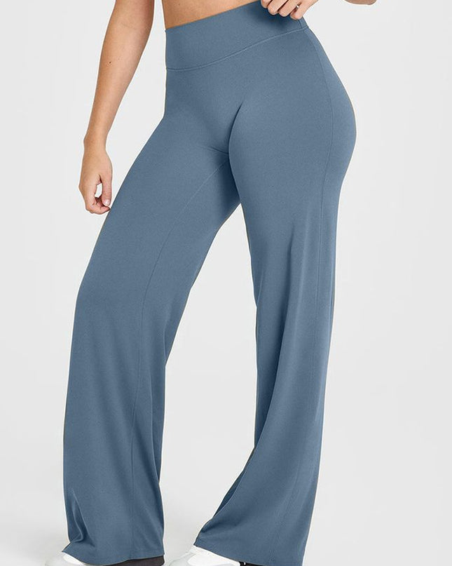 ZASUWA Female Solid Color Casual Loose Flare High-rise Leggings