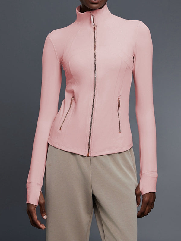 ZASUWA Female Sexy Zipper Pocket Thumbhole Jacket