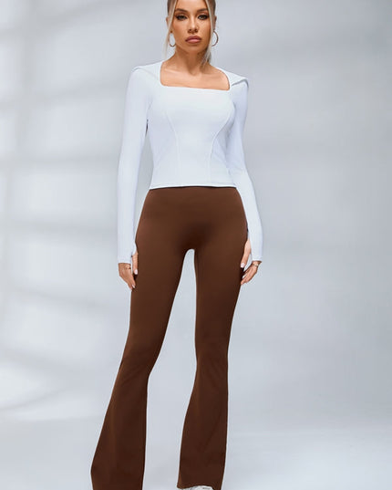 ZASUWA Female Solid Color Hollow Out Hooded Elastic Tight Long Sleeves