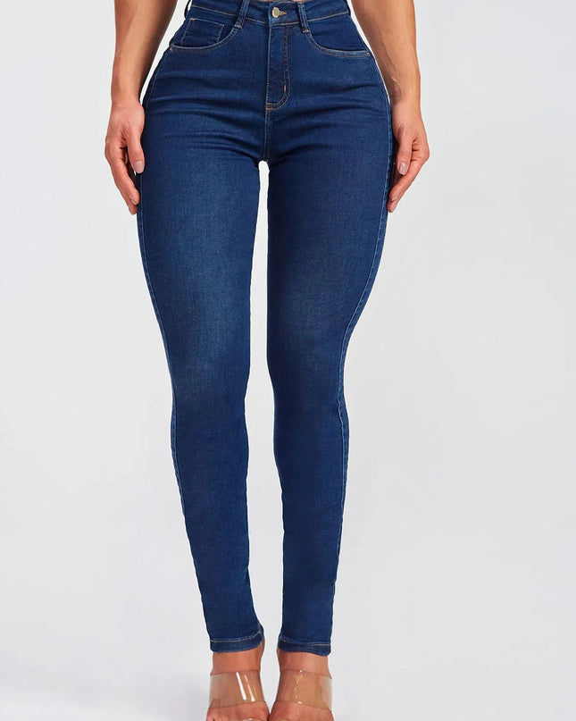 ZASUWA Female Sexy Denim Elastic Tight Pocket Cargo Leggings