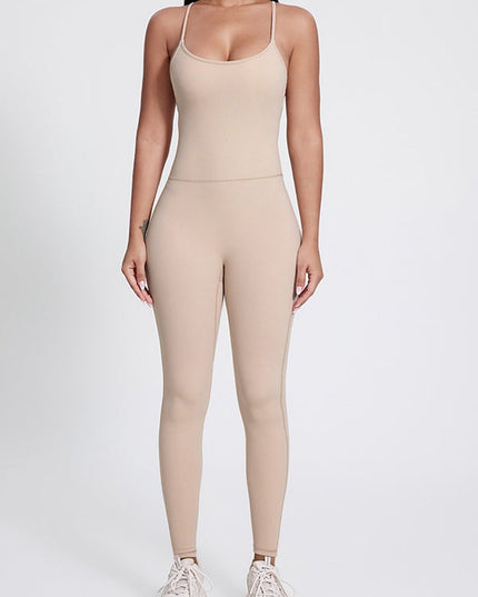 ZASUWA Female Sexy Big U Collar Backless Jumpsuit