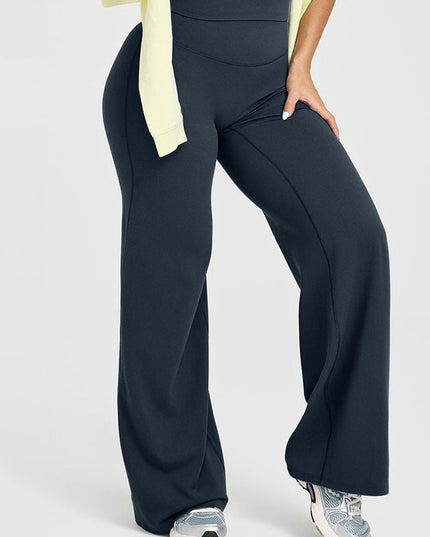 ZASUWA Female Solid Color Casual Loose Flare High-rise Leggings