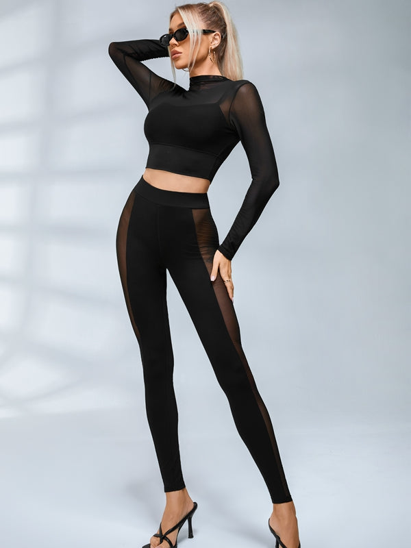 🖤ZASUWA Female Sexy Sheer Mesh Seamless Leggings