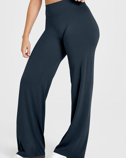 ZASUWA Female Solid Color Casual Loose Flare High-rise Leggings