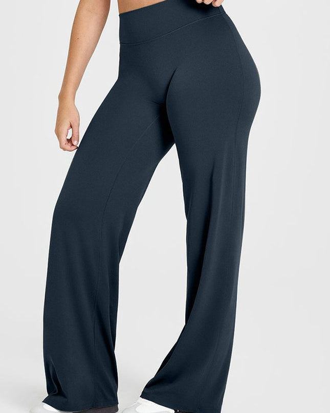 ZASUWA Female Solid Color Casual Loose Flare High-rise Leggings