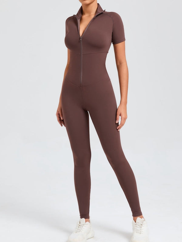 ZASUWA Female Zipper Stand Collar Jumpsuit