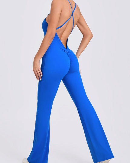 ZASUWA Female Cross Back Flare Booty Jumpsuit