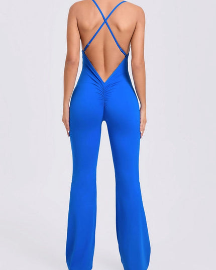 ZASUWA Female Cross Back Flare Booty Jumpsuit
