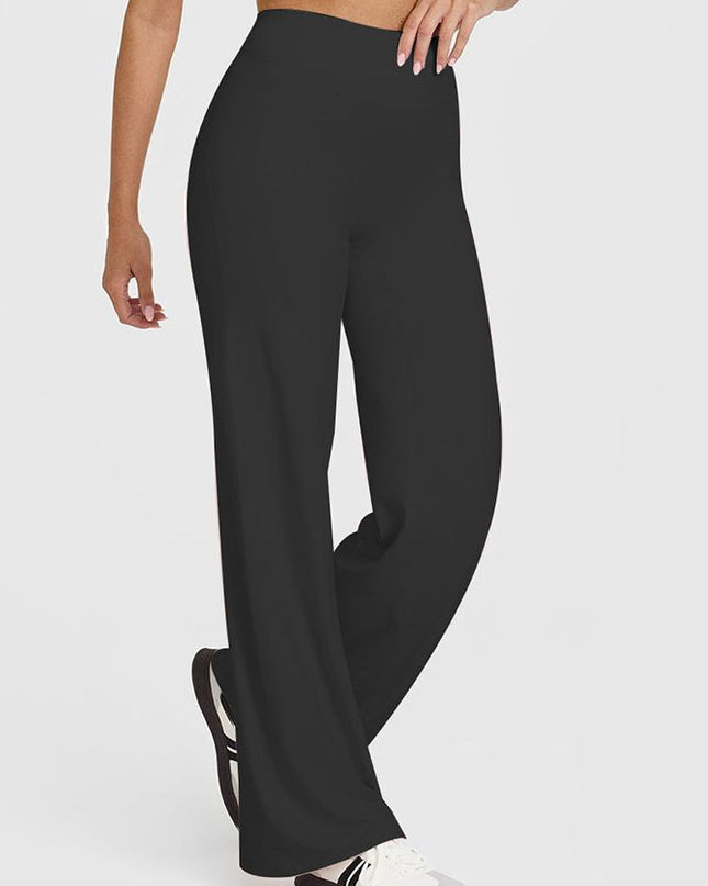 ZASUWA Female Solid Color Casual Loose Flare High-rise Leggings