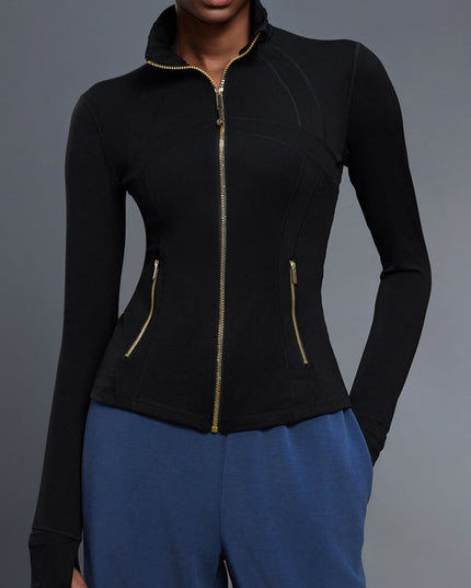 ZASUWA Female Sexy Zipper Pocket Thumbhole Jacket