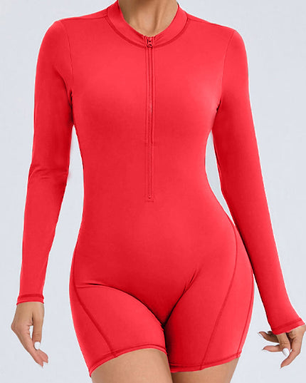 ZASUWA Female Zipper Backless Scrunch Bum With Pads Romper