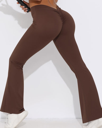 ZASUWA Female V-shaped Waist Scrunch Bum Quick-dry Flare Leggings