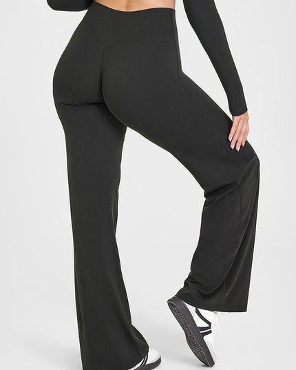 ZASUWA Female Solid Color Casual Loose Flare High-rise Leggings