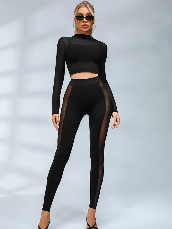 🖤ZASUWA Female Sexy Sheer Mesh Seamless Leggings