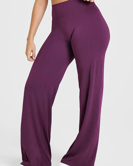 ZASUWA Female Solid Color Casual Loose Flare High-rise Leggings