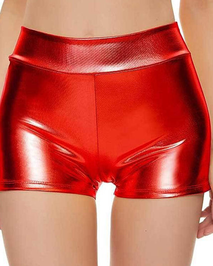 ZASUWA Female Glossy Faux Leather Gym Booty Shorts