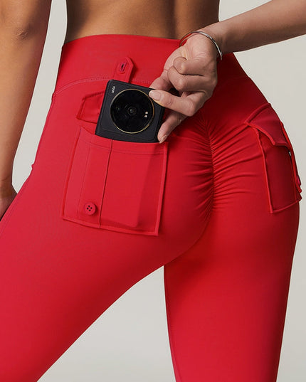 ZASUWA Female Pocket Scrunch Bum Cargo Leggings