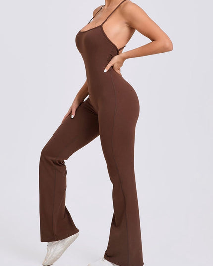 ZASUWA Female Cross Back Flare Booty Jumpsuit