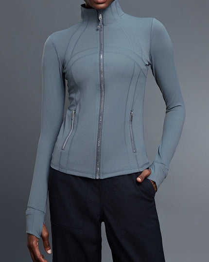 ZASUWA Female Sexy Zipper Pocket Thumbhole Jacket