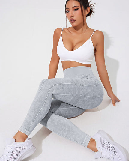 ZASUWA Female Denim Elastic Tight Hip-lift Quick Dry Leggings