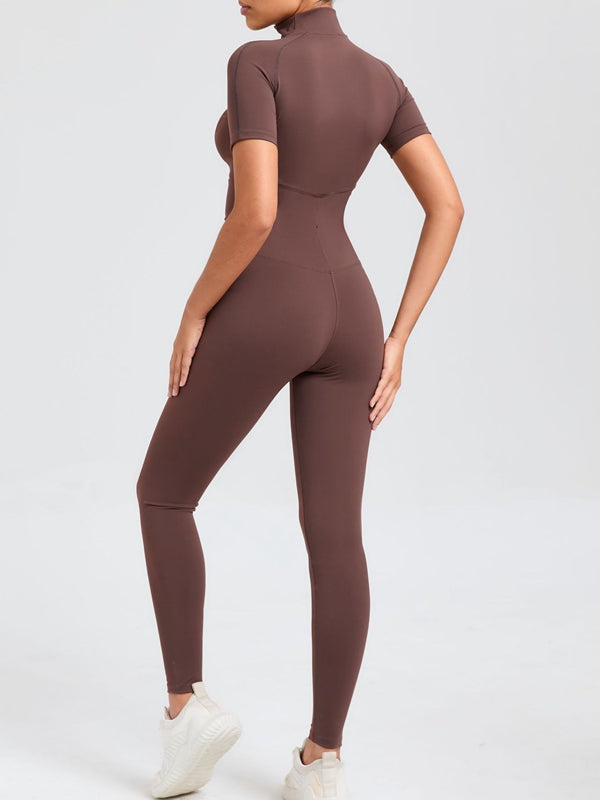 ZASUWA Female Zipper Stand Collar Jumpsuit