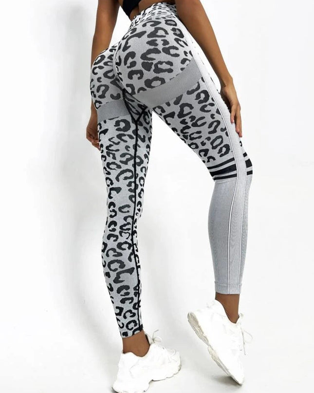 ZASUWA Female Leopard Scrunch Bum Quick-dry Leggings