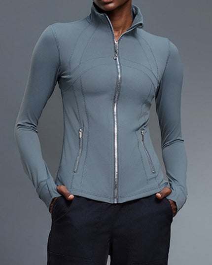 ZASUWA Female Sexy Zipper Pocket Thumbhole Jacket