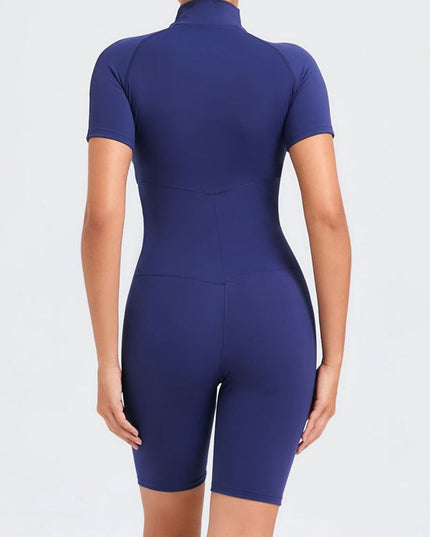 ZASUWA Female Zipper Stand Collar Jumpsuit