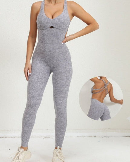 ZASUWA Female Cross Back Scrunch Bum Adjustable Straps Jumpsuit