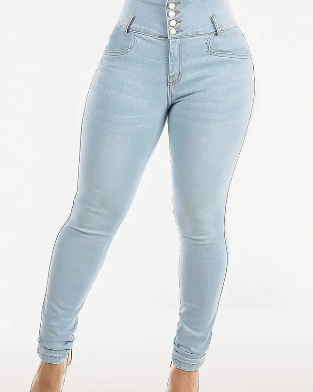 ZASUWA Female Sexy Denim Hip-lift High-waisted Cross Leggings