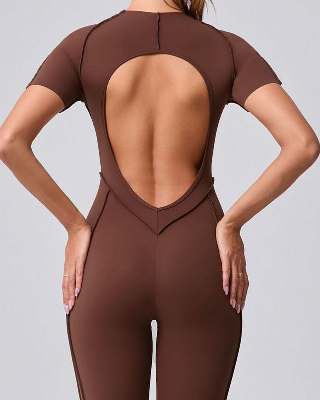 ZASUWA Female Heart Backless Jumpsuit