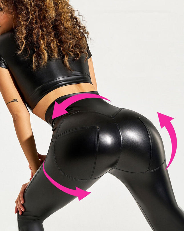 ❤ZASUWA Female PU High-rise Leggings