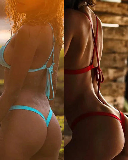 ZASUWA Female Cross Cutout Micro Bikini Set