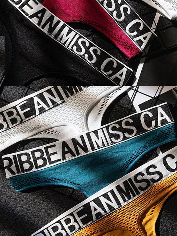 ZASUWA Female Letter Print Net Underwear