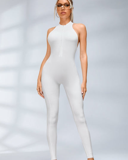 ZASUWA Female Zipper Backless Scrunch Bum Jumpsuit