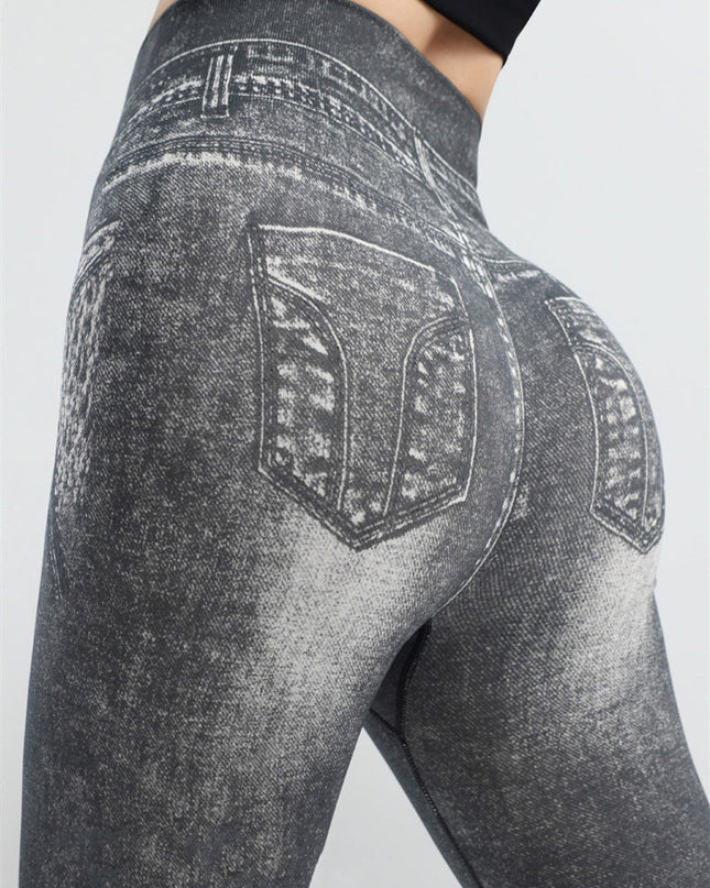 ZASUWA Female Denim Hip-lift High-waisted Leggings