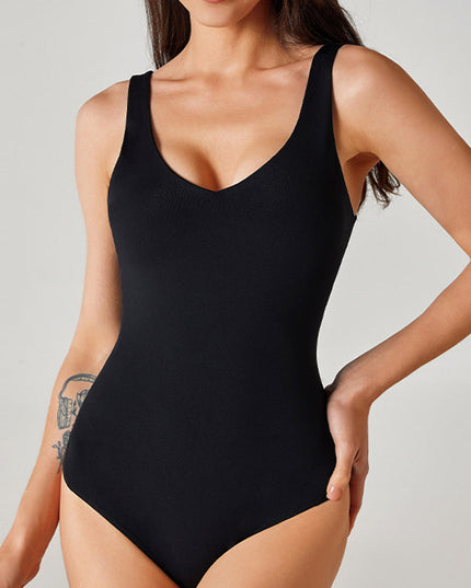 ZASUWA Female U Collar Backless Seamless Bodysuit